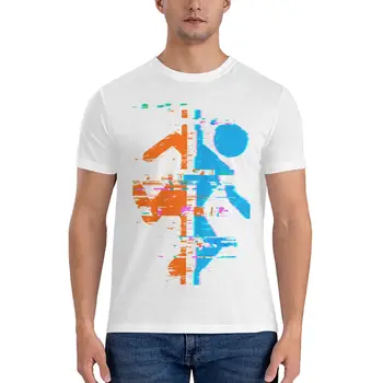 Portal - Классическая футболка Glitch, летняя одежда, мужская футболка