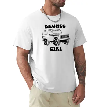 Черная футболка с принтом Bronco Girl 1966-1977, эстетичная одежда, быстросохнущая симпатичная одежда, мужская футболка