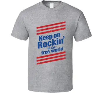 Neil Young Keep On Rockin' - классическая рок-серая футболка. Крутая и уникальная.