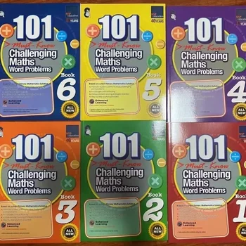 6 Книг/набор SAP 101 Сложные математические словесные задачи 1-6 Класс начальной школы Сингапура Учебник по практике преподавания математики