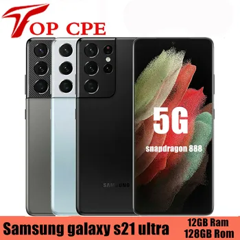 Samsung galaxy s21 ultra 5g g998u1 6,8 дюймов 128 ГБ Пзу 12 ГБ ОЗУ Snapdragon NFC Восьмиядерный Оригинальный Разблокированный Мобильный Телефон S21U Esim