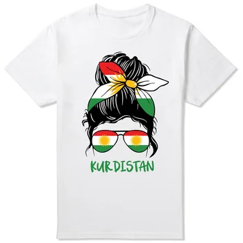 Забавные футболки с изображением флага курдской девушки из Курдистана, летняя уличная одежда, подарки на день рождения с коротким рукавом, футболка, мужская одежда