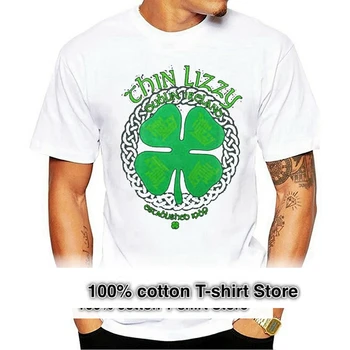 Мужская футболка Thin Lizzy Four Leaf Clover, Черная Забавная футболка, Новинка, Женская Футболка