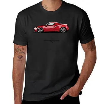 Новая футболка Alfa 4C со спортивным автомобилем, рубашка с животным принтом для мальчиков, графические футболки, рубашка с животным принтом для мальчиков, мужские футболки с коротким рукавом