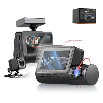Заводская OEM-камера с 3 объективами спереди, внутри и сзади на приборной панели, видеорегистратор черного ящика автомобиля