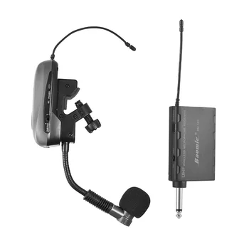 Профессиональная Беспроводная Инструментальная Микрофонная Система Baomic BM-12/V2UHF Приемник и Передатчик 16 Каналов для Саксофона Sax