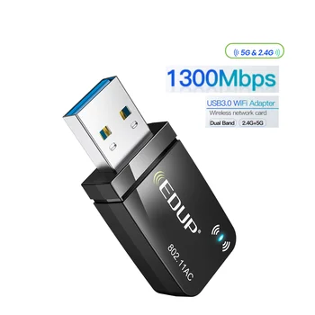 EDUP 1300 Мбит/с Wifi Адаптер USB3.0 WiFi Беспроводная Сетевая Карта WiFi Мини Портативный 5G и 2,4 G WiFi USB Ethernet для ПК Ноутбук Настольный