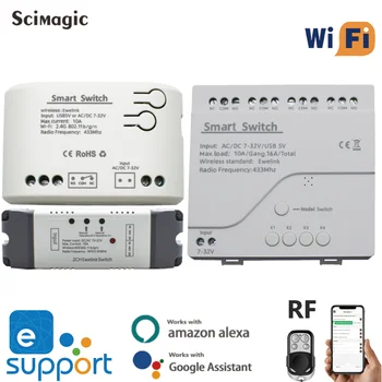 1/2/4CH eWeLink Smart Wifi Switch 7-32 В 85-250 В APP/RF Control Light Switch Home Intelligence Модуль Работает с Alexa Google