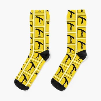 Желтые носки с надписью Portage, зимние свободные мужские носки, женские носки