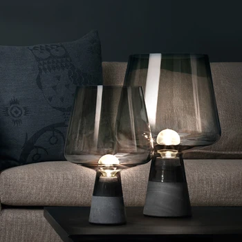 Скандинавский постмодернистский минималистичный прикроватный столик для спальни, цементная настольная лампа для гостиной, лампа для кабинета, креативная стеклянная настольная лампа