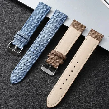 Универсальный нейлоновый браслет из джинсовой ткани для Seiko, мягкий водонепроницаемый кожаный браслет для Rolex, брезентовый ремешок для часов, аксессуары для ремешков