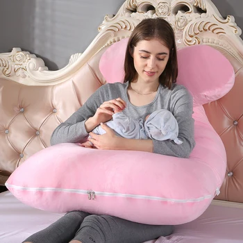 U-образная подушка, хрустальная бархатная боковая подушка для сна, коврик для сна беременных женщин