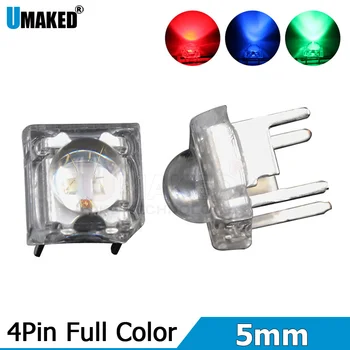 1000шт, 5 мм, полноцветная светодиодная лампа Piranha, светодиодная лампа RGB, анод яркого цвета, индикатор 3 В, лампа для печатной платы DIY DIP