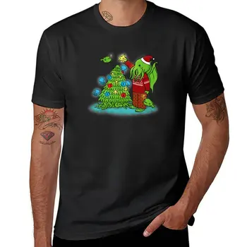 Рождественская футболка с изображением Ктулху, футболка с аниме, короткие футболки для мальчиков, милая одежда, мужские футболки с графическим рисунком, комплект