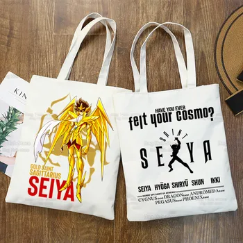 Saint Seiya Knights Of The Zodiac Сумки для Покупок Сумка-Тоут Сумка Через плечо Холщовые сумки Большой емкости Сумка для колледжа