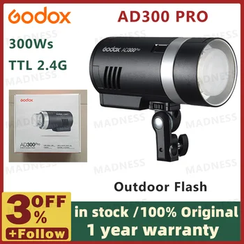 Godox 300w AD300Pro TTL 2.4G 1/8000 HSS Наружная Вспышка 300Ws с Аккумулятором для Canon Nikon Sony Fuji Olympus Pentax