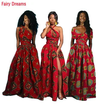 Длинное Африканское платье, женская Традиционная Африканская одежда, дашики, Анкара, Летний Макси-сарафан, Элегантная Модная Повседневная многослойная одежда
