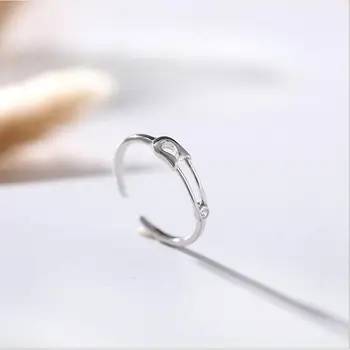 Посеребренное булавочное кольцо женские ювелирные изделия Корейская версия чистого красного простого личностного живого украшения для рта