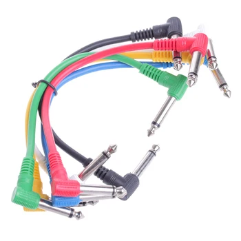 6 шт./компл. разноцветных угловых штекерных проводов, соединительных кабелей для эффекта гитарной педали