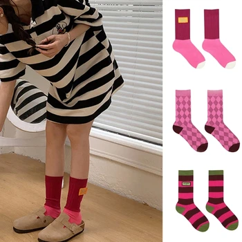 Женские хлопчатобумажные носки, тонкие дышащие носки, носки выше щиколотки для девочек из женской школы