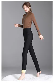 Шелковые хлопчатобумажные брюки для женщин зимой с добавлением бархата и утолщенные леггинсы для верхней одежды. Северо-восточная Экстра-теплая сковорода с высокой талией