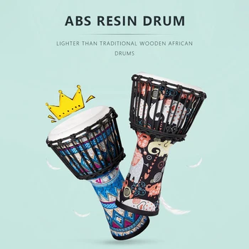 8-дюймовый портативный африканский барабан с красочными художественными узорами Ударный музыкальный инструмент из АБС-смолы Congo Drum Bongo Drum Stage Подарок для детей