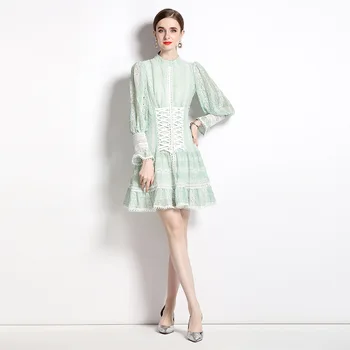 DC476 Высококачественное Новое Модное Женское платье 2023 года, роскошное платье известного бренда Европейского дизайна в стиле вечеринки