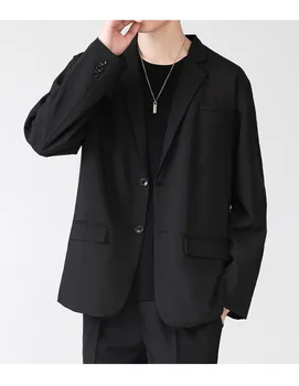 5886-RD-Новый мужской костюм на заказ из тонкого хлопка, эластичный, с круглым вырезом и короткими рукавами