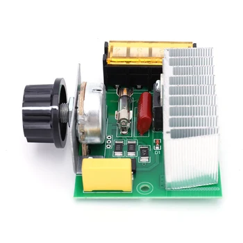 Электронный регулятор напряжения мощностью 4000 Вт, мощный термостат, регулятор скорости SCR, регулируемый для регулировки скорости затемнения и температуры