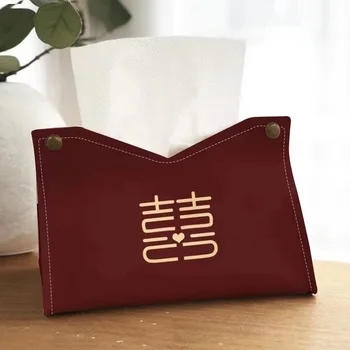 Коробка для бумаг с изображением свадебного персонажа, китайское праздничное украшение, тканевая сумка, домашняя гостиная, спальня