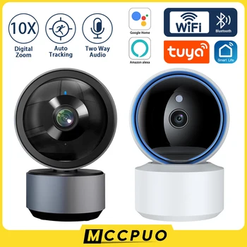 Mccpuo 5-Мегапиксельная PTZ WIFI Камера с 10-кратным Цифровым Зумом AI Отслеживание Человека Безопасность в помещении IP-Камера Видеонаблюдения Tuya Smart Life