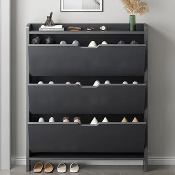 Роскошный Современный шкаф-стойка для обуви Черного цвета, Органайзер для хранения обуви в помещении, мебель для дома Scarpiera Salvaspazio