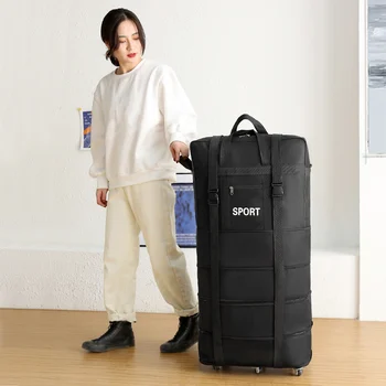 Расширяемый чемодан, Багажная тележка большой вместимости, дорожный вещевой мешок на колесиках, сумка на колесиках с универсальным колесом для путешествий и бизнеса