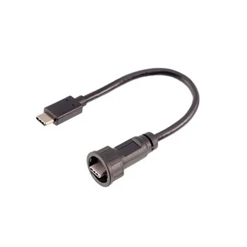 Промышленный USB Type C Snap Водонепроницаемый Разъем Micro USB С Разъемом-Розеткой Для Крепления На панели Адаптер Для Передачи данных