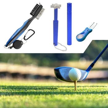 Набор инструментов для чистки гольфа Двусторонняя щетка для клюшки для гольфа Точилка для пазов клюшки для гольфа Портативные наборы инструментов для щетки для гольфа Прочный 24BD