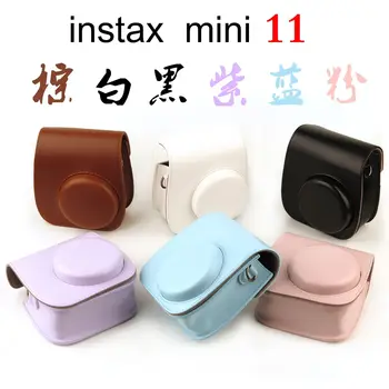 Для камеры Fujifilm Instax Mini 8 9 11 Цветная Сумка из Искусственной Кожи Instax Mini Case с Плечевым Ремнем Прозрачная Хрустальная Крышка