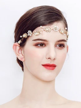 Винтажная золотая свадебная повязка на голову со стразами и цветочным узором, свадебный головной убор, лоза для волос, аксессуары для волос с цветами и птицами