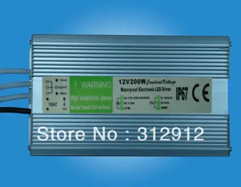 Светодиодный источник питания с водонепроницаемым переключением режима IP68 12 В/200 Вт; вход 170-250 В переменного тока/90-130 В переменного тока