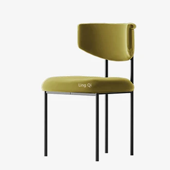 Кухонный Промышленный Металлический обеденный стул В Итальянском стиле Зеленые Штабелируемые стулья для игровых кафе Минималистичная мебель для гостиной для отдыха