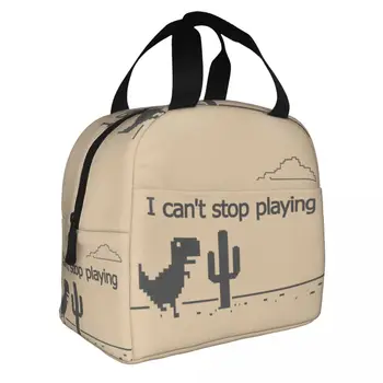 Нет Интернета, изолированная сумка для ланча с динозавром, портативный охладитель, термос для еды, ланч-бокс Dino Geek для женщин, коробка для бенто для школьного пикника
