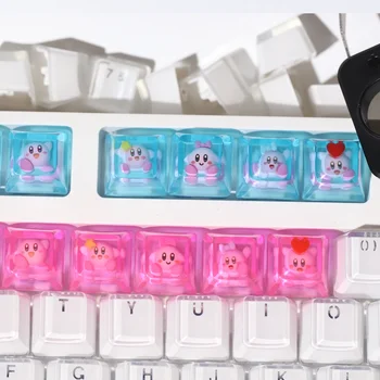 Мультяшный Аниме Изготовленный На Заказ Keycap RGB Нижний Keycap С Подсветкой Cherry MX Механическая Клавиатура Keycap Высотой 11-12 мм Подарочный Розовый Милый Keycap