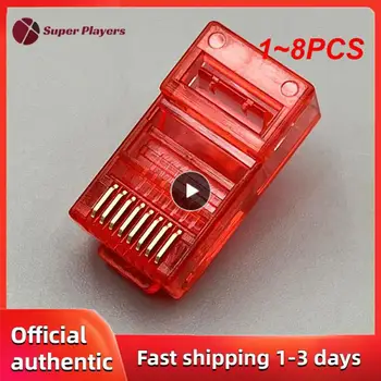 1-8 шт. Кабели Ethernet Модульный штекер Сетевой разъем RJ-45 Crystal Heads Cat5 Цвет Cat5e Позолоченный кабель