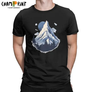 Футболка Majestic Mountain Peaks для мужчин, потрясающая футболка из 100% хлопка, круглый вырез, футболка с коротким рукавом, одежда большого размера