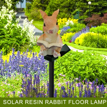 Солнечный фонарь с кроликом, садовый солнечный наружный светильник, подарки на день рождения для мамы, милая фигурка животного, уличная солнечная фигурка, светильник