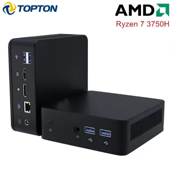 Topton Дешевый AMD Mini PC Ryzen 7 3750H 5 3550H Компьютер Barebone Windows 11 2xDDR4 NVMe Игровой Мини-ПК с двойным разрешением 4K UHD HTPC WiFi