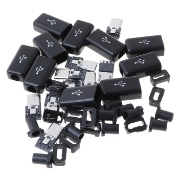 10 Комплектов 4-контактных штекерных разъемов Micro USB сварочного типа для