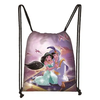 Сумка на шнурке Disney Aladdin, детская сумка для хранения, повседневный рюкзак для мальчиков и девочек, дорожные сумки, сумки для покупок, сумка для книг, подарок