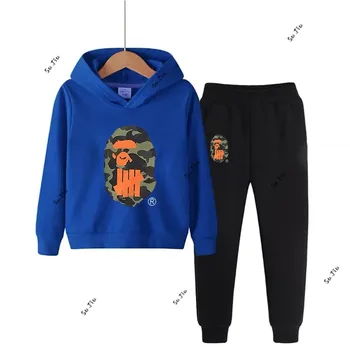 Фирменный хлопковый спортивный костюм, спортивная одежда от 3 до 14 лет, свитер Kdis, комплект одежды + брюки, детская одежда из 2 предметов, свитер с капюшоном.