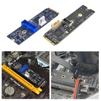 Материнская плата ПК-PCIE M2 NVME TYPE-E или 19pin Фронтальные интерфейсы USB, Карта адаптера С поддержкой USB3.2-Набор микросхем Renesas uPD720202