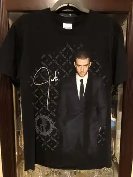Винтажная черная рубашка Justin Timberlake 2007 Tour Thrashed, Двусторонняя мужская M